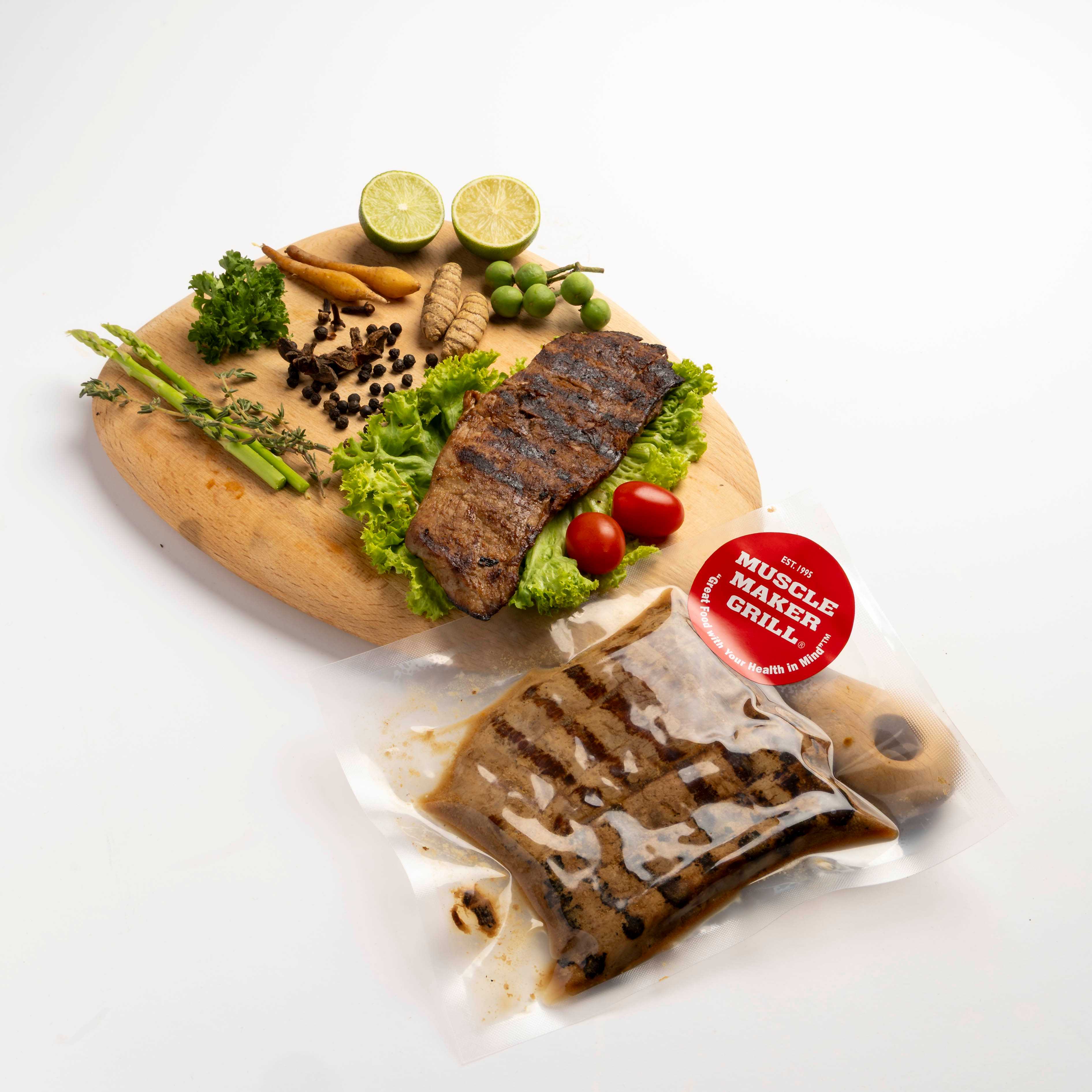 Grilled steak with a Asian flavor